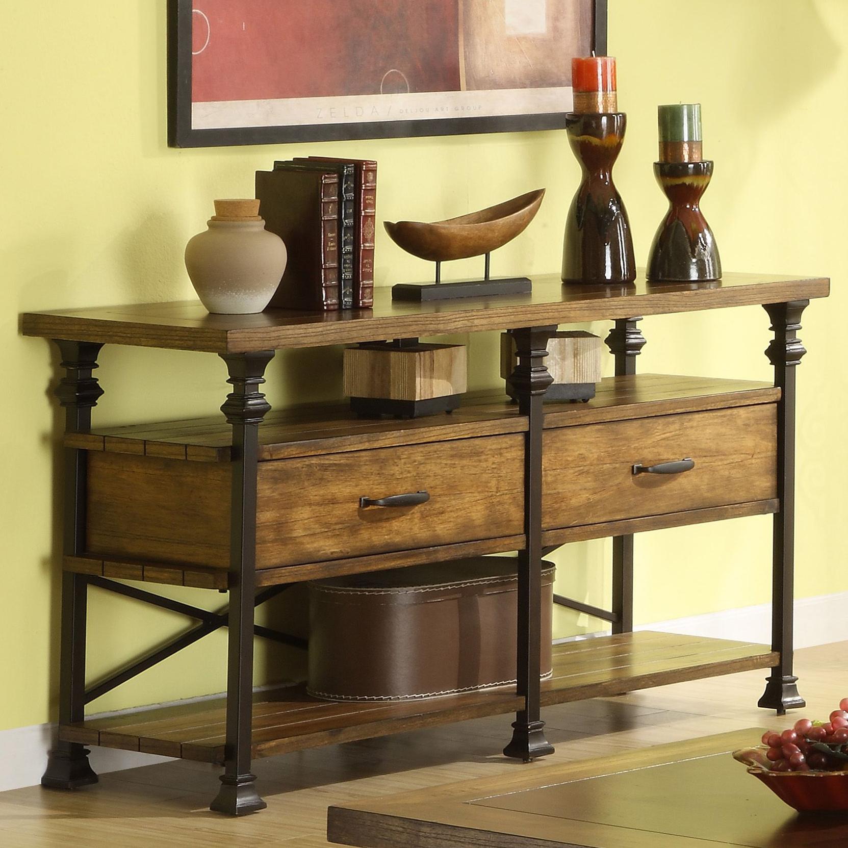 Riverside Furniture Lennox Street Console Table with Metal Legs